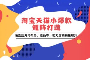 【第8825期】淘宝天猫小爆款矩阵打造：涵盖蓝海词布局、选品等，助力店铺销量飙升