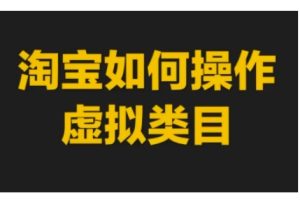 【第8762期】淘宝如何操作虚拟类目，淘宝虚拟类目玩法实操教程
