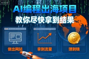 【第9620期】AI编程出海项目，教你尽快拿到结果-做出网站、拿到流量、賺到钱