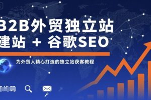 【第9640期】B2B外贸独立站建站+谷歌SEO,为外贸人精心打造的独立站获客教程