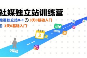 【第9619期】社媒独立站训练营，跑通独立站0-1，3天0基础入门