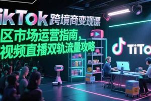 【第9566期】TikTok跨境电商变现课，美区市场运营指南，短视频直播双轨流量攻略