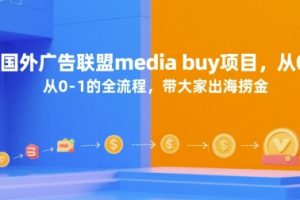 【第9558期】国外广告联盟media buy项目，从0-1的全流程，带大家出海捞金