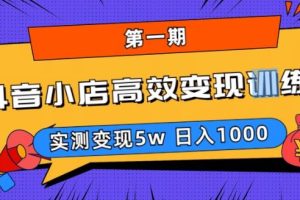 【第4926期】抖音小店怎么运营：抖音小店高效变现训练营（第一期）,实测变现日入1000+