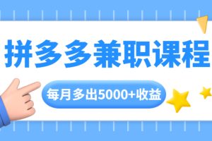 【副业2155期】实操拼多多-电商副业兼职课程