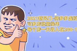 【副业2016期】2021实操拼多多虚拟店多店批量操作项目