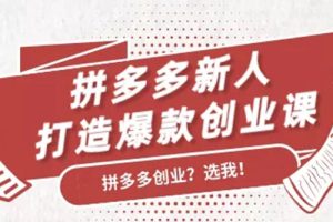 【1991期】拼多多新人打造爆款创业课：快速引流持续出单，适用于所有新人