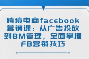 【第9037期】跨境电商facebook营销课:从广告投放到BM管理,全面掌握FB营销技巧