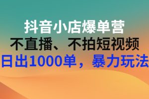 【副业3250期】抖音小店最新玩法：不直播、不拍视频、日出千单，抖店暴力玩法（价值2980）