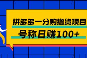 【副业3103期】拼多多一分购撸货副业项目，一分钱购物号称日赚100+