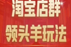 【第5683期】淘宝店群怎么做：淘宝店群领头羊玩法，领头羊玩法以及精细化/终极蓝海/尾销等