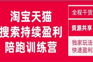 【第5596期】2023淘宝搜索流量怎么提升：淘宝天猫搜索流量持续盈利陪跑训练营