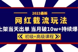 【第4934期】淘宝网红同款怎么弄：2023网红·同款截流玩法【初级+高级】当天出单当月破10w+