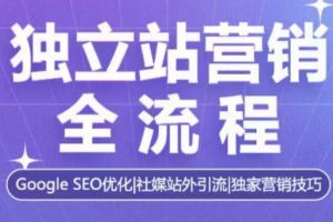 【第8831期】独立站营销全流程,Google SEO优化,社媒站外引流