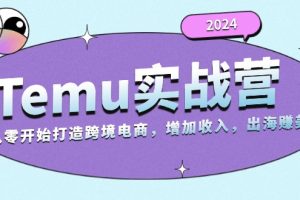 【第8598期】2024Temu实战营：从零开始打造跨境电商，增加收入，出海赚美金