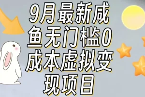 【第5955期】【9月最新】咸鱼无门槛零成本虚拟资源变现项目月入10000+