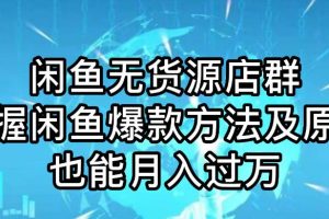 【第5352期】闲鱼怎么卖货：闲鱼无货源店群玩法6.0，无需囤货引流，两个月盈利18W