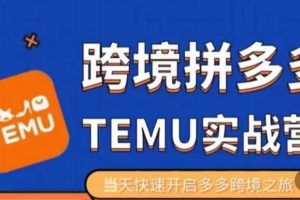 【第5289期】拼多多跨境电商temu开店注册+选品+核价上架，日出千单实战课