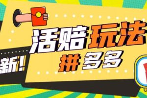【第4783期】拼多多赚钱项目：拼多多最新活赔项目，单号单次净利润100-300+