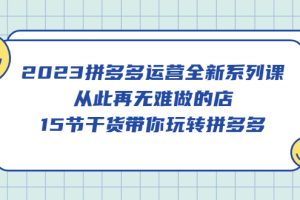 【第4655期】拼多多运营怎么做：2023拼多多运营全新15节干货，带你玩转拼多多