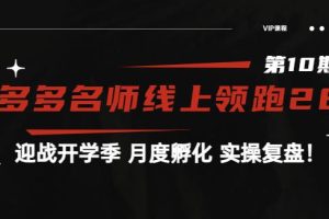 【副业3726】拼多多副业怎么做：《拼多多名师线上领跑28天-第10期》月度孵化实操复盘
