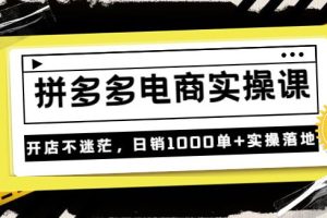 【副业3626】拼多多怎么开店：不灭《拼多多电商实操课》日销1000单+实操（价值299）
