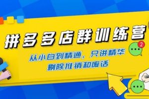 【副业3964】拼多多店群最新玩法：98K电商学院·拼多多店群入门到精通-价值2499