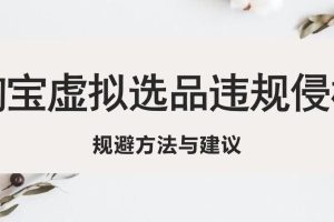 【第4638期】淘宝虚拟店铺怎么做：淘宝虚拟违规侵权规避方法与建议，虚拟资源必读