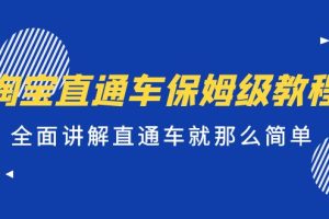 【第4604期】淘宝直通车推广怎么操作：淘宝直通车保姆级教程，全面讲解直通车就那么简单！