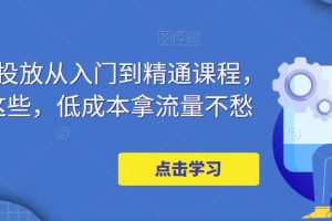 【副业4298期】淘宝万相台推广·新手到精通投放课程，低成本拿流量不愁