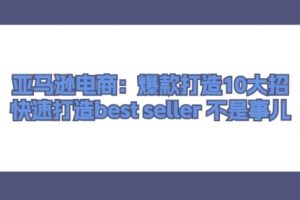 【第7985期】亚马逊电商：爆款打造10大招，快速打造best seller 不是事儿
