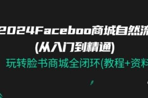 【第7973期】2024Facebook 商城自然流(从入门到精通)，玩转脸书商城全闭环(教程+资料)