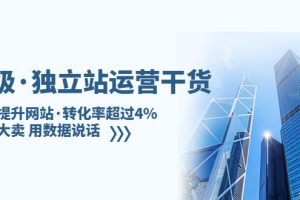 【第4560期】海外独立站要怎么运营：亿级·独立站运营干货，全面提升网站·转化率