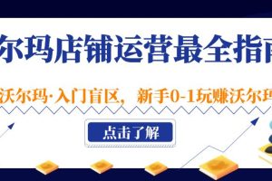 【第4410期】跨境电商沃尔玛运营教程：新手0-1玩赚沃尔玛，沃尔玛店铺·运营最全指南