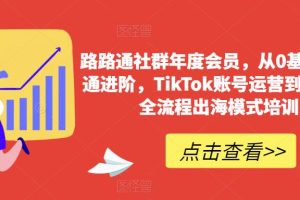 【第5284期】Tiktok跨境电商运营：TikTok从0基础到精通进阶，账号运营到变现的全流程出海模式培训