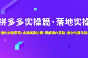 【副业4326期】拼多多怎么开店：落地实操+完整思路+实操案例+拆解思路（全套教程）