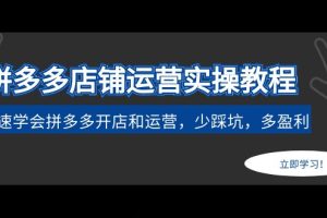 【副业4277期】拼多多如何开网店：拼多多开店铺运营实操教程