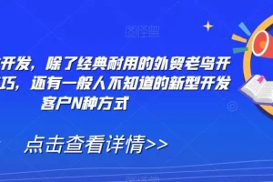 【第5941期】外贸怎么找客户资源：外贸精准开发，外贸老鸟开发客户技巧，新型开发客户N种方式