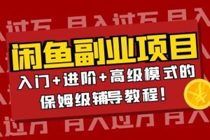 【副业3792】闲鱼怎么做无货源赚钱：闲鱼无货源项目入门+进阶+高级全套教程！