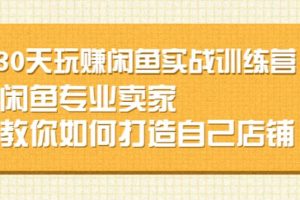 【副业2711期】闲鱼赚钱怎么月入过万：30天玩赚闲鱼实战训练营，实战闲鱼赚钱