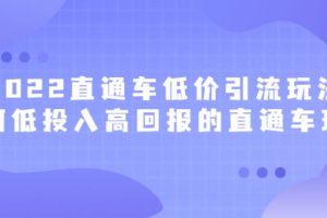 【副业2858期】2022玩转直通车低价引流：低投入高回报的直通车玩法