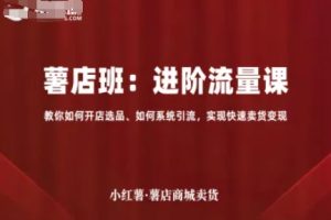 【第9643期】小红薯薯店商城卖货,进阶流量课,教你如何开店选品、如何系统引流,实现快速卖货变现