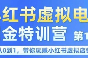 【第9544期】小红书虚拟电商掘金特训营第1期，从0到1，带你玩转小红书虚拟店铺