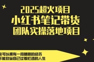 【第9434期】2025超火项目，小红书笔记带货团队实操落地项目，轻松日入5张