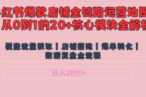 【第9327期】小红书店铺精细化运营让爆款笔记自己涨粉的底层逻辑​，日入1k