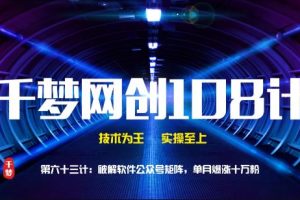 【副业2073期】技术破解软件公众号矩阵，单月爆涨十万粉