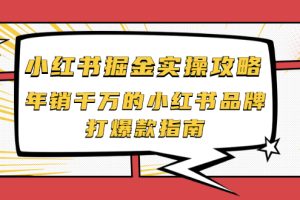 【副业2504期】小红书掘金实操攻略：小红书品牌打爆款实操指南（视频课）