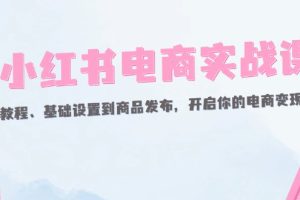 【第8216期】小红书电商实战课：开店教程、基础设置到商品发布，开启你的电商变现之路