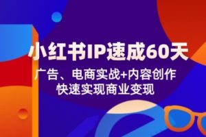 【第8159期】小红书 IP打造速成：广告、电商实战+内容创作，快速实现商业变现