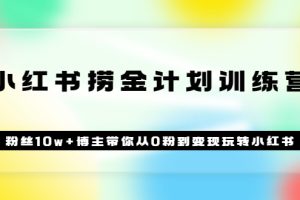 【副业3552】小红书怎么赚钱《小红书捞金计划训练营》粉丝10w+博主带你从0粉到变现